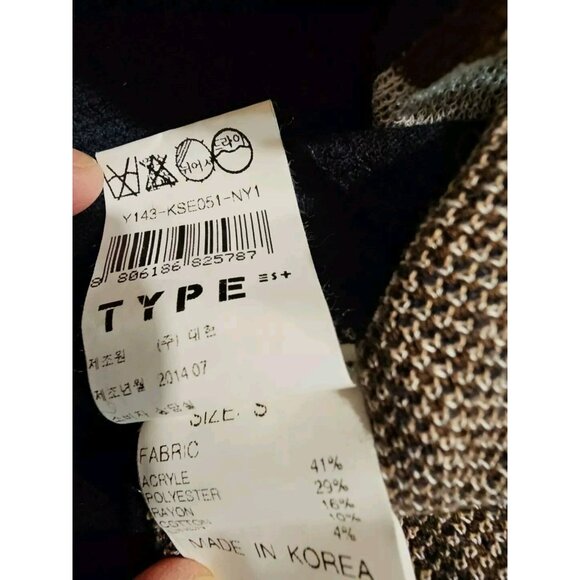 All-over Airplane Graphic Print Linen Blend Women's Sweater Dress Sz Small Blue - Picture 5 of 5